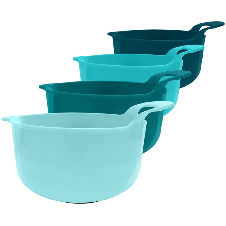 MingshanAncient Mixing Bowls 4 Piece Plastic NonSkid Nesting Bowls